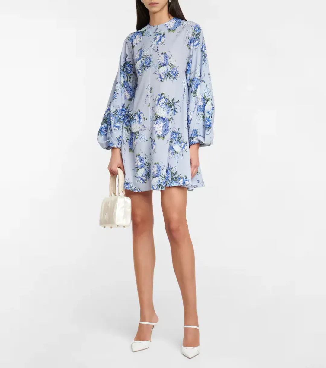 Emilia Wickstead Nova Wisteria Long Sleeve Mini Dress Floral Size AU 16 for rent on The Volte - main image