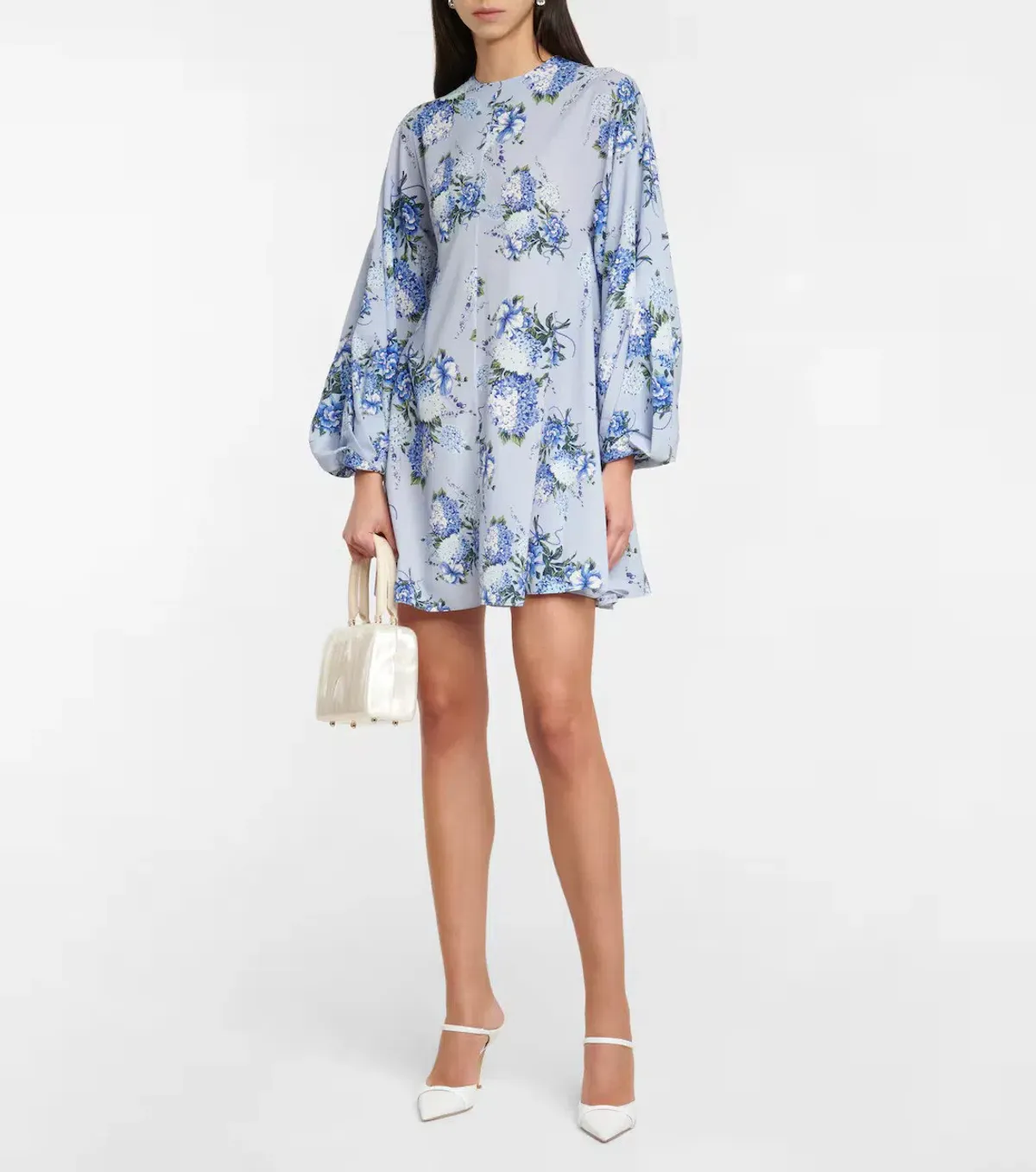 Emilia Wickstead Nova Wisteria Long Sleeve Mini Dress Floral Size AU 16 for rent on The Volte - main image