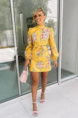 Zimmermann Zinnia Bow Cut Out Short Dress Golden Floral Size 1 / AU 10 for rent on The Volte - image 5