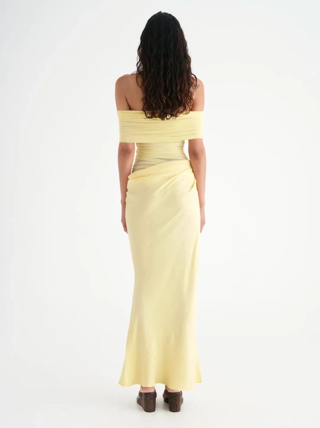Benni Nico Off Shoulder Maxi Dress Yellow Size 8 / AU 8 for rent on The Volte - main image