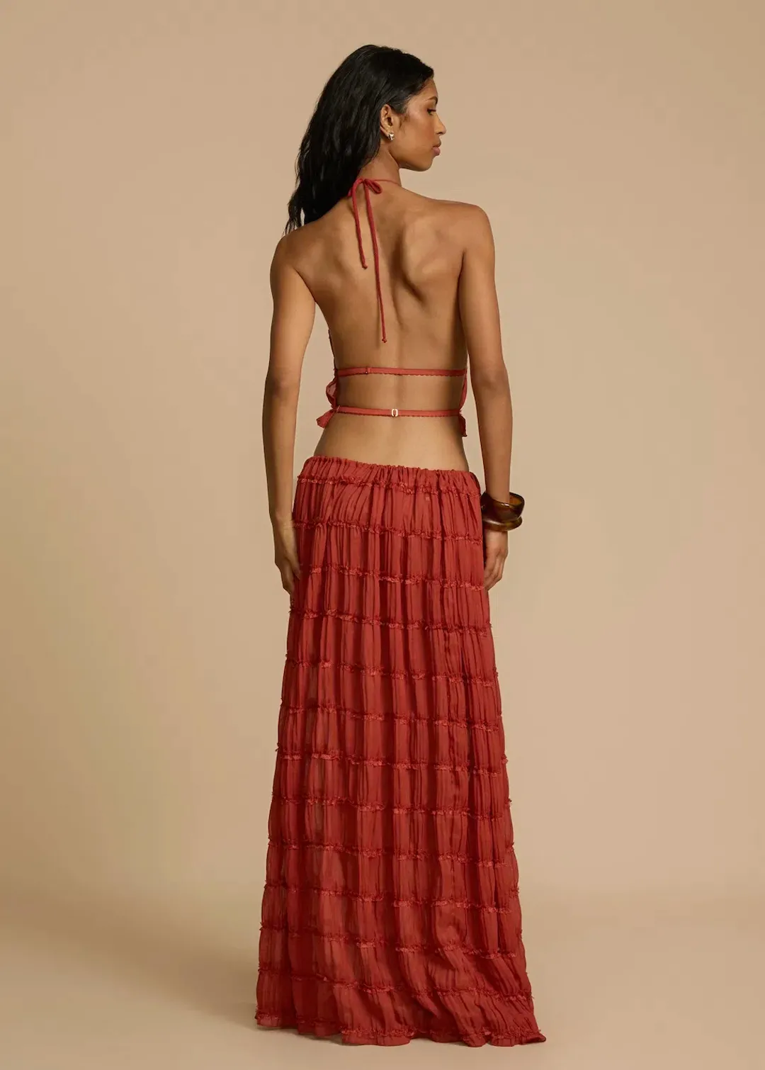 Arcina Ori Juliette Halter Top & Maxi Skirt Set Red Size S / AU 6-8 for rent on The Volte - main image