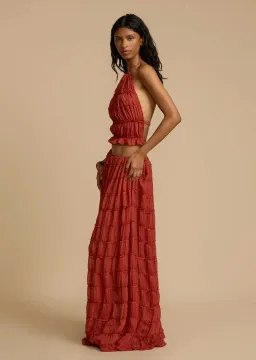 Arcina Ori Juliette Halter Top & Maxi Skirt Set Red Size S / AU 6-8 for rent on The Volte - image 13