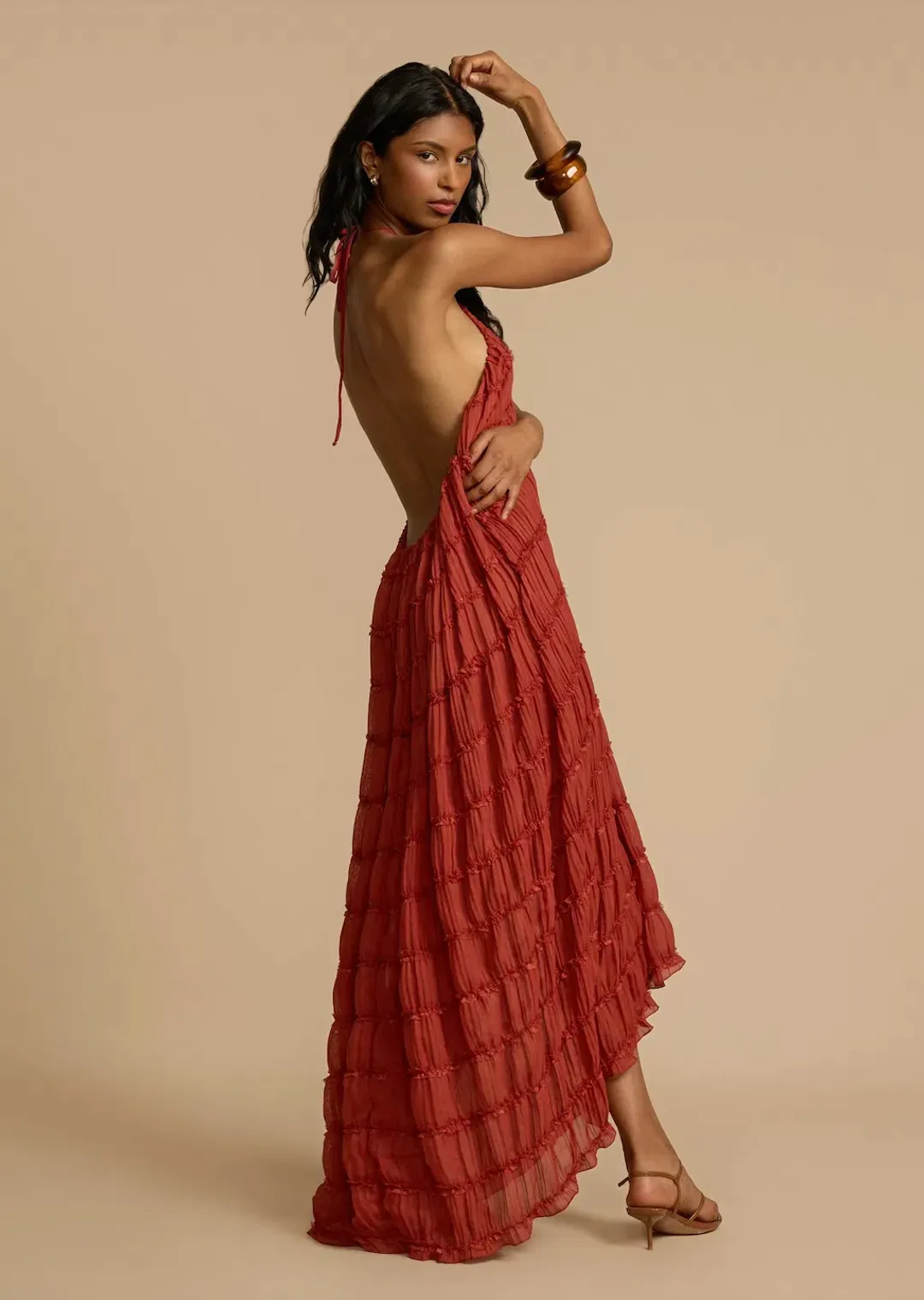 Arcina Ori Juliette Halter Top & Maxi Skirt Set Red Size S / AU 6-8 for rent on The Volte - main image