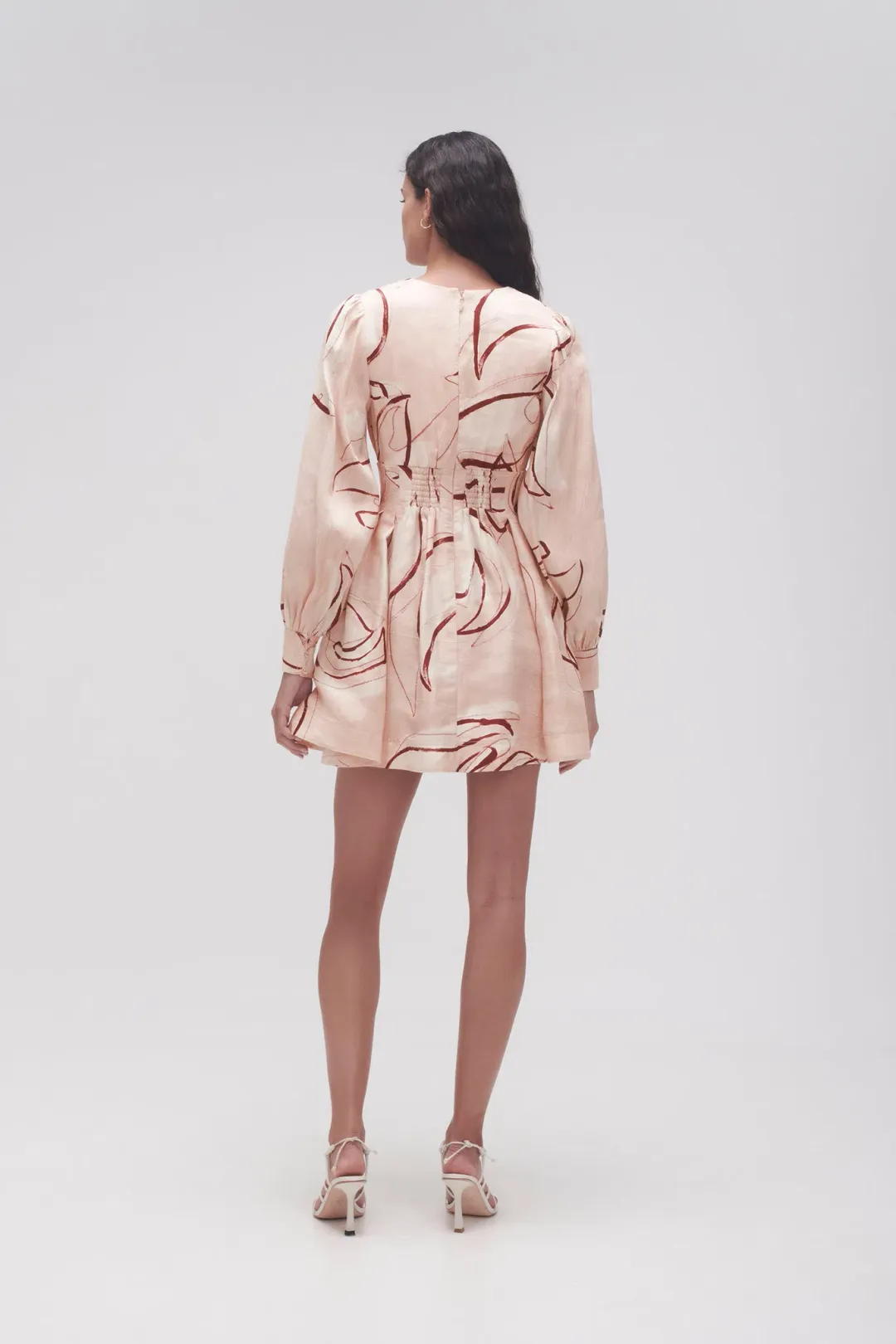 Aje Amelia Plunge Mini Dress Whimsical Dove Size 8 for rent on The Volte - main image