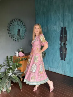 Alemais Monte Midi Dress Pink Size 10 for rent on The Volte - image 1