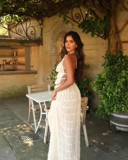 Arcina Ori Juliette Halter and Skirt Set Cream Size Small / AU 8 for rent on The Volte - image 4