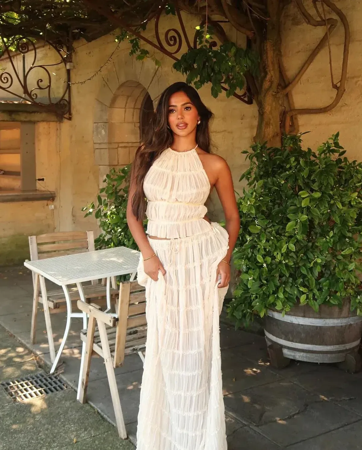 Arcina Ori Juliette Halter and Skirt Set Cream Size Small / AU 8 for rent on The Volte - main image