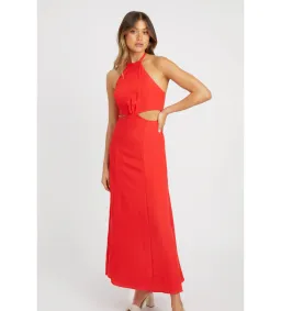 Kookai  Hayman Cut Out Midi Dress Red Size AU 8 for rent on The Volte - image 2