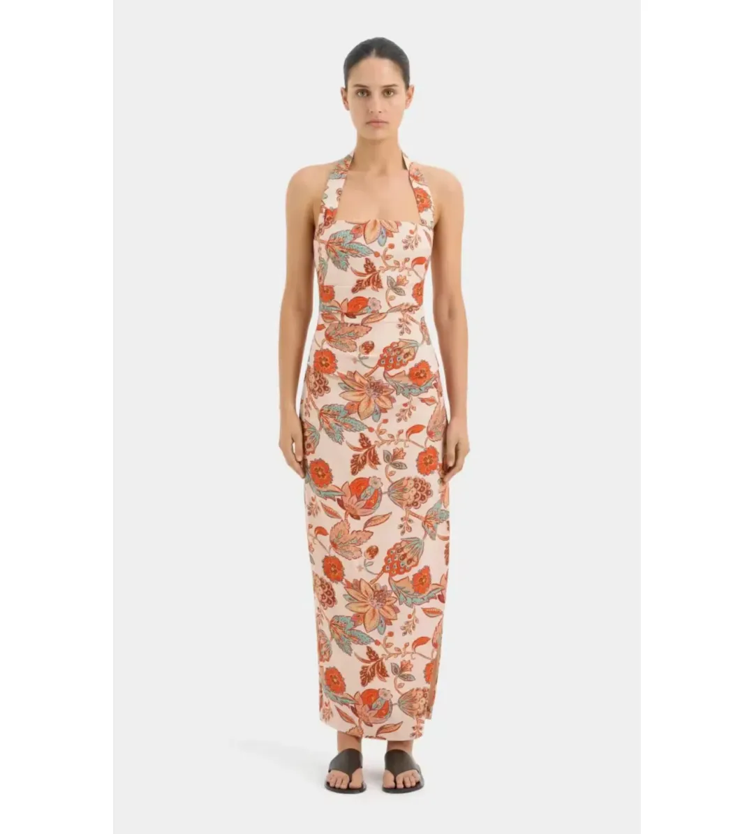 Sir the Label Noemi Halter Midi Dress Desert Wildflower Print Size 1 / AU 8 for rent on The Volte - main image
