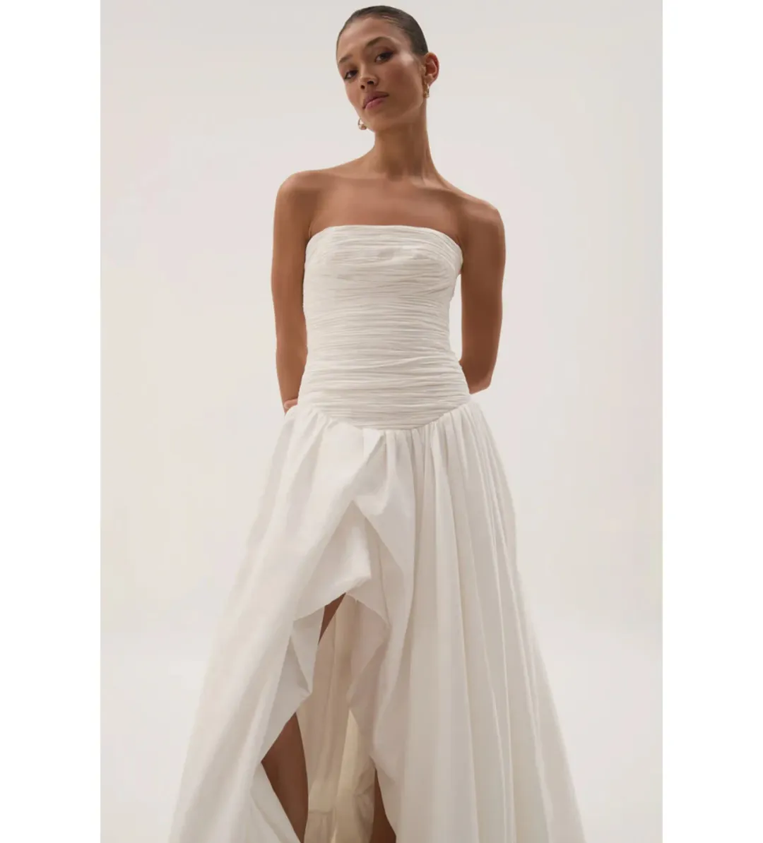Aje Violette Bubble Hem Maxi Dress Ivory Size AU 12 for rent on The Volte - main image