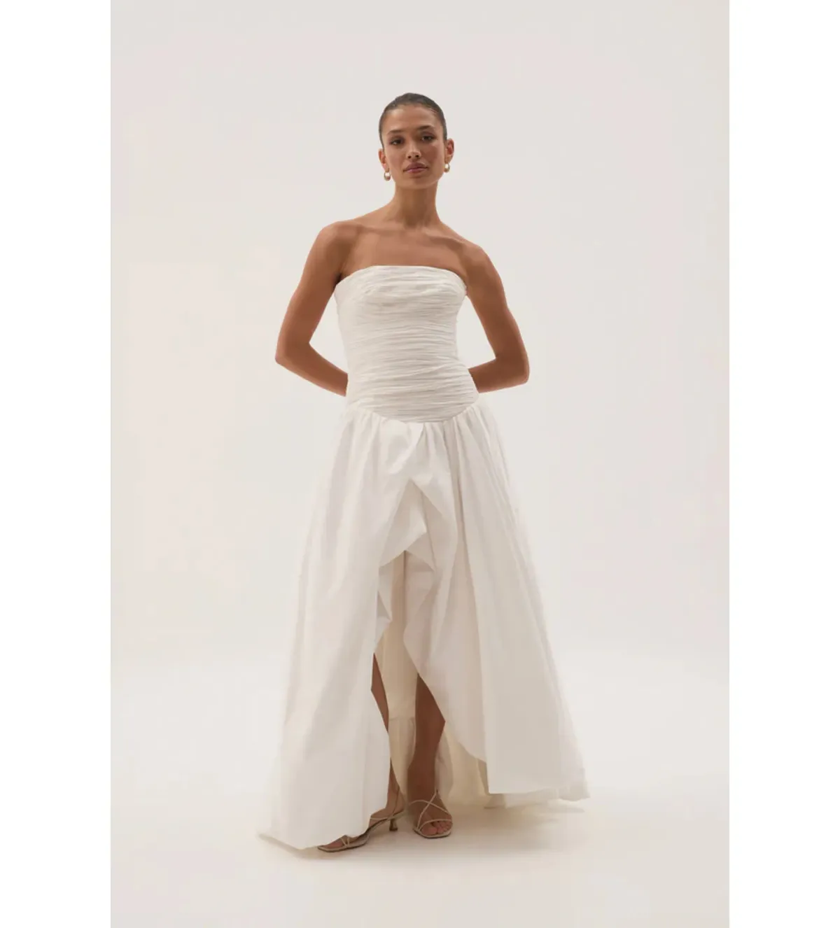 Aje Violette Bubble Hem Maxi Dress Ivory Size AU 12 for rent on The Volte - main image