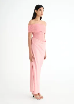 Benni Nico Off Shoulder Maxi Dress Candy Floss Size 6 for rent on The Volte - image 2