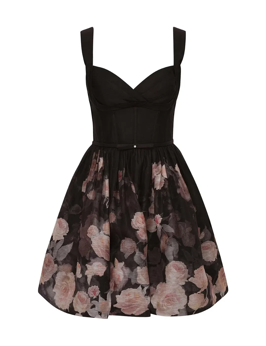Zimmermann Crush Picnic Mini Dress Black Floral Size 2 / AU 12 for rent on The Volte - main image