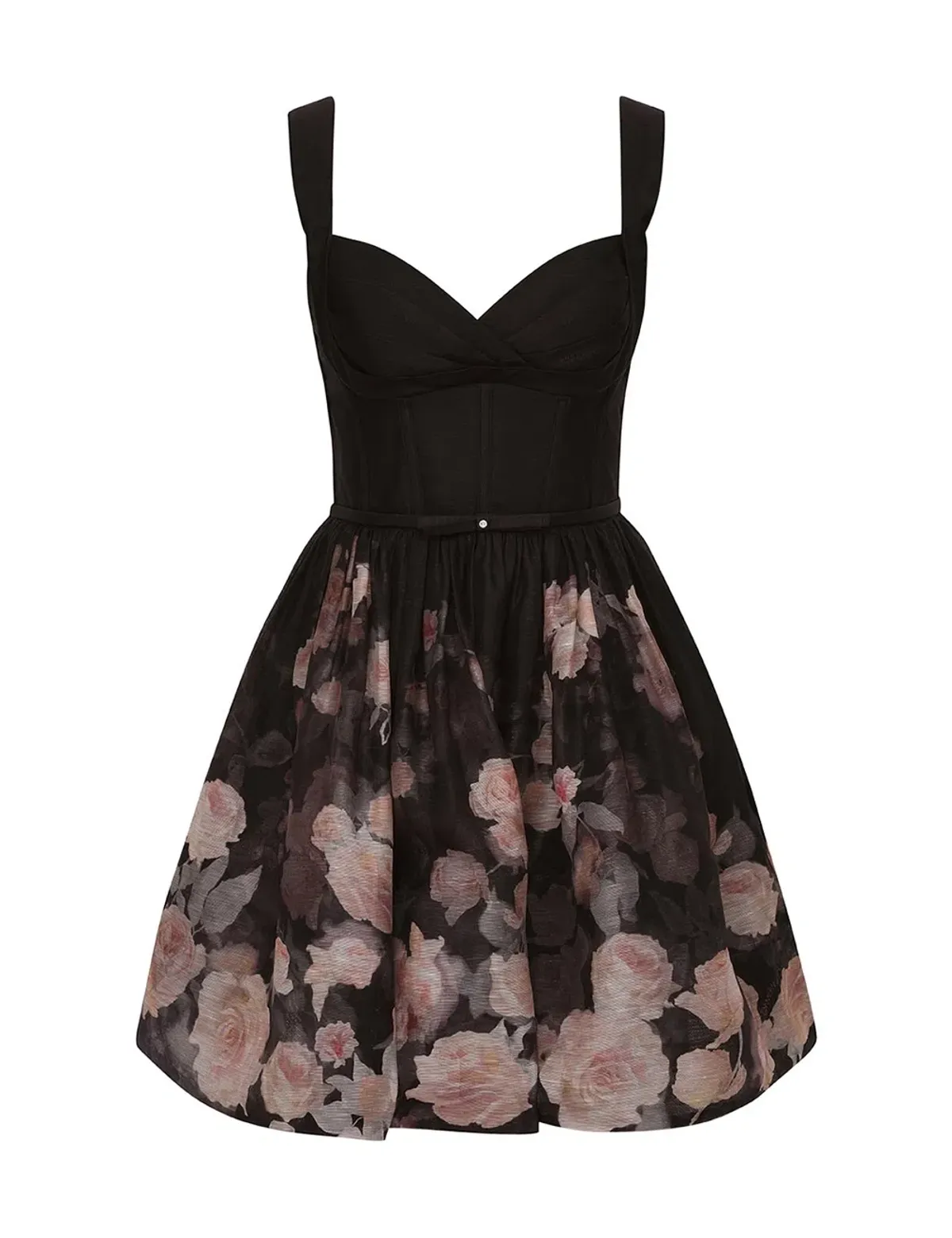 Zimmermann Crush Picnic Mini Dress Black Floral Size 2 / AU 12 for rent on The Volte - main image