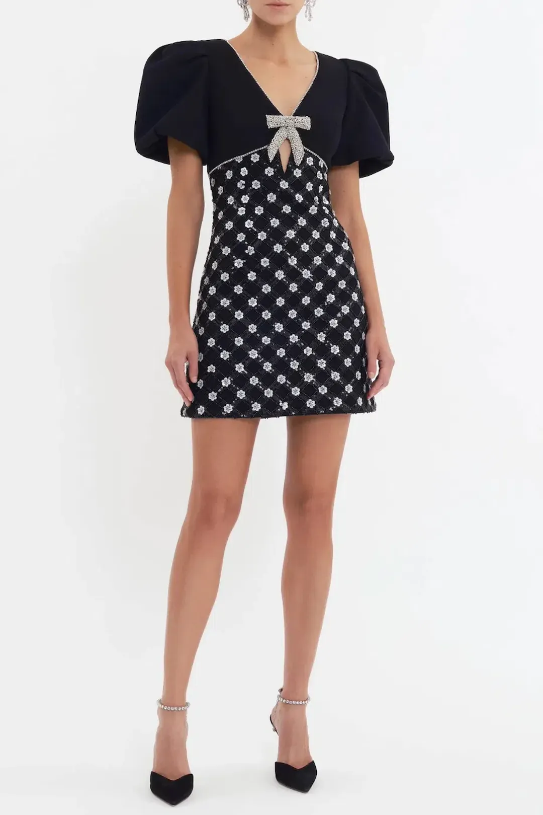 Rebecca Vallance Alivia Short Sleeve Mini Dress Black Size 10 for rent on The Volte - main image