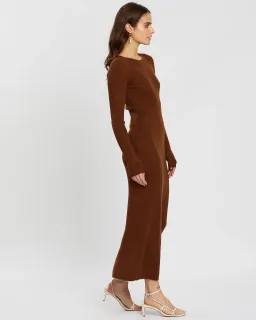 Bec & Bridge Freya Long Sleeve Knit Midi Dress Copper Size 6 for rent on The Volte - image 2