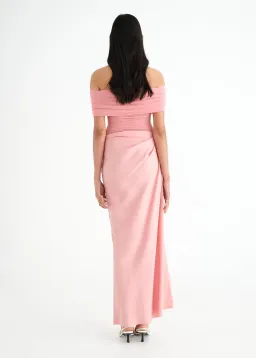 Benni Nico Off Shoulder Maxi Dress Candyfloss Pink Size 8 for rent on The Volte - image 3