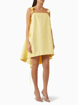 Leo Lin Fiona Rose Mini Dress Sorbet Yellow Size 12 for rent on The Volte - image 1