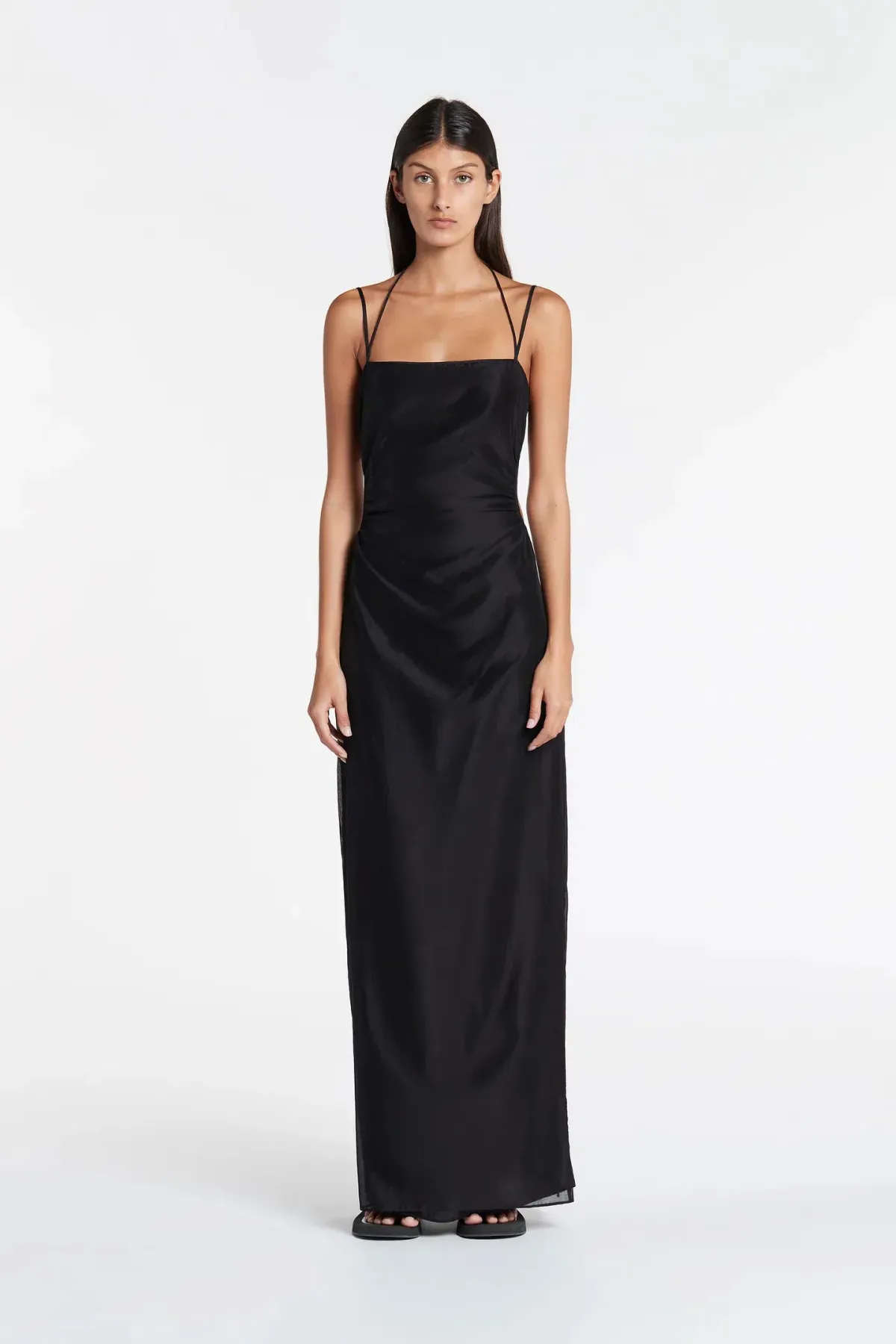 Sir the Label Lucelia Cut Out Midi Dress in Black Size 1 / AU 8 for rent on The Volte - main image