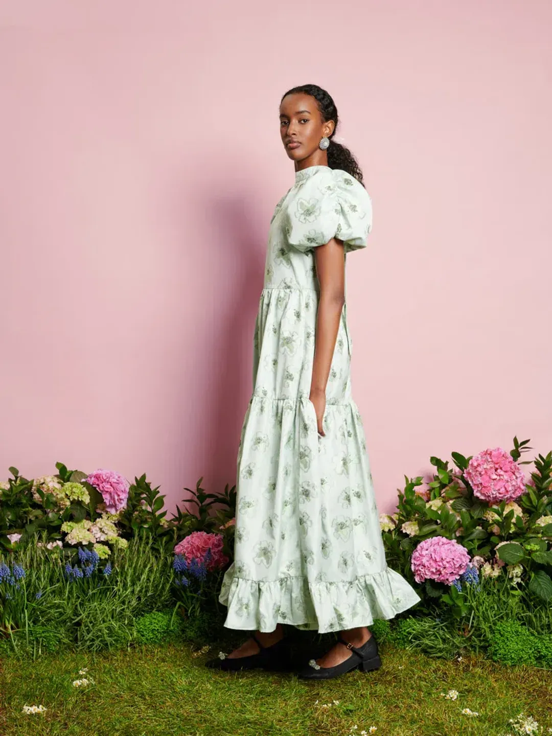Sister Jane Dream Willow Floral Maxi Dress Sage Green Size S / AU 8 for rent on The Volte - main image