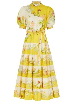 Alemais Ira Tiered Midi Dress Lemon/Cream Size AU 10 for rent on The Volte - image 5