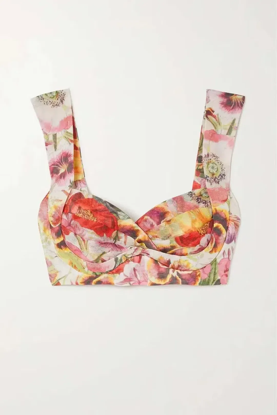 Zimmermann Wonderland Bralette and Tiered Skirt Set Elka Poppy Ivory Floral Size 1 / AU 10 for rent on The Volte - main image