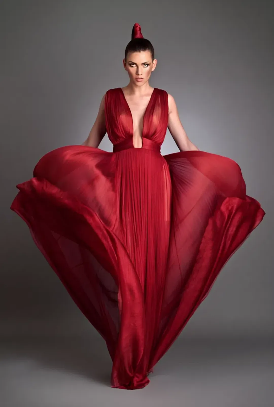 Maria Lucia Hohan Shimmer Formal Dress Red Size 8  for rent on The Volte - main image