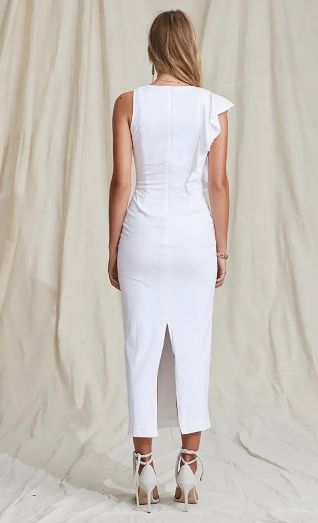 Maurie and Eve Nador Midi Dress White Size 10 for rent on The Volte - main image