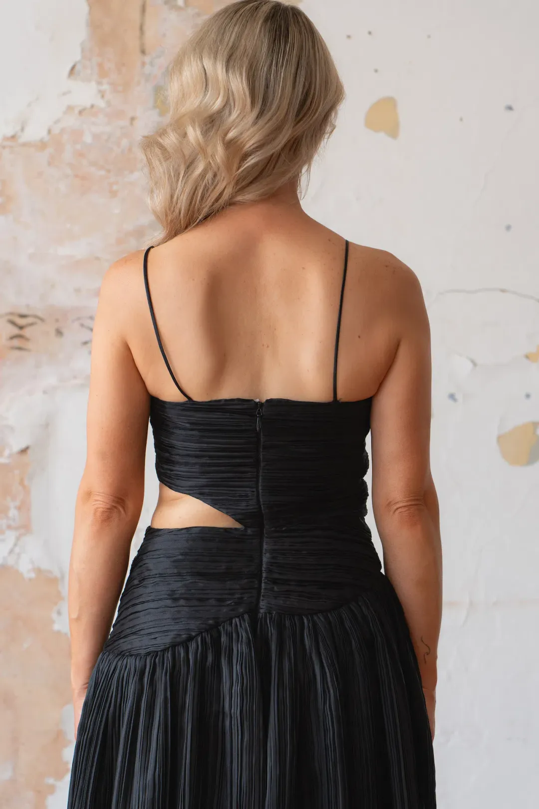 Aje Laurier Wave Maxi Dress Black Size 8 for rent on The Volte - main image