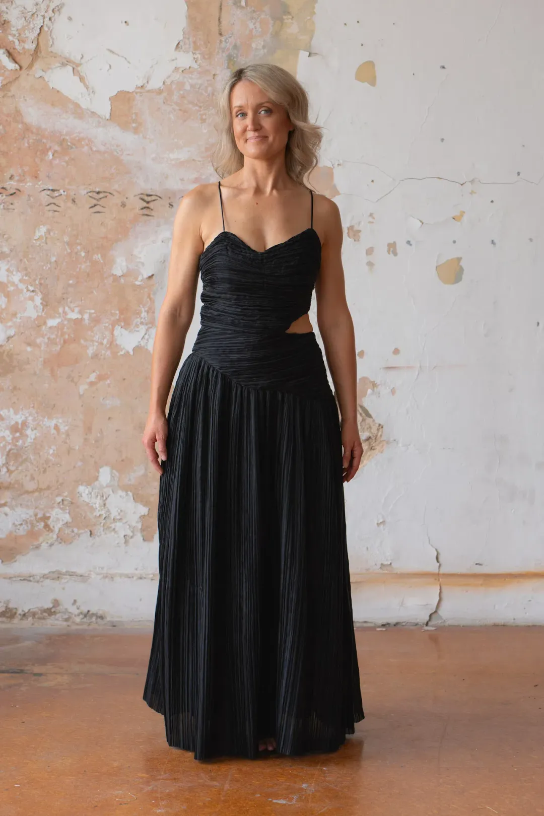 Aje Laurier Wave Maxi Dress Black Size 8 for rent on The Volte - main image