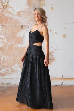 Aje Laurier Wave Maxi Dress Black Size 8 for rent on The Volte - image 1