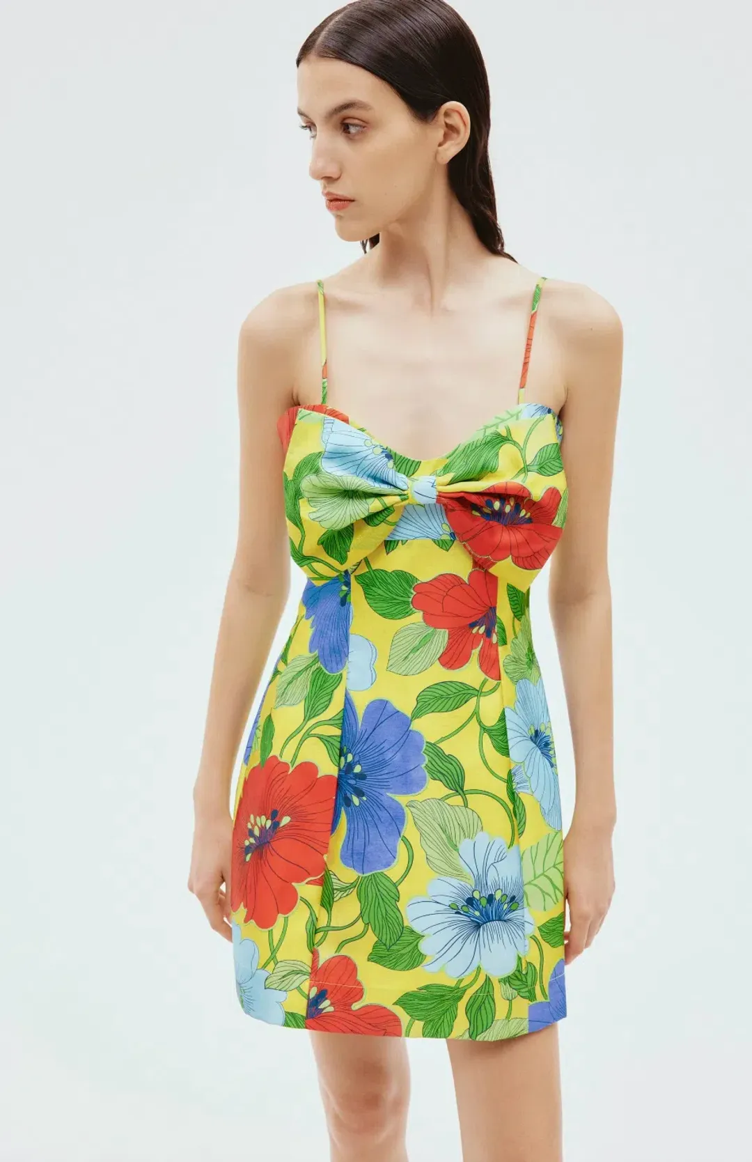Alemais Verna Bow Mini Dress Floral Size 12 for rent on The Volte - main image