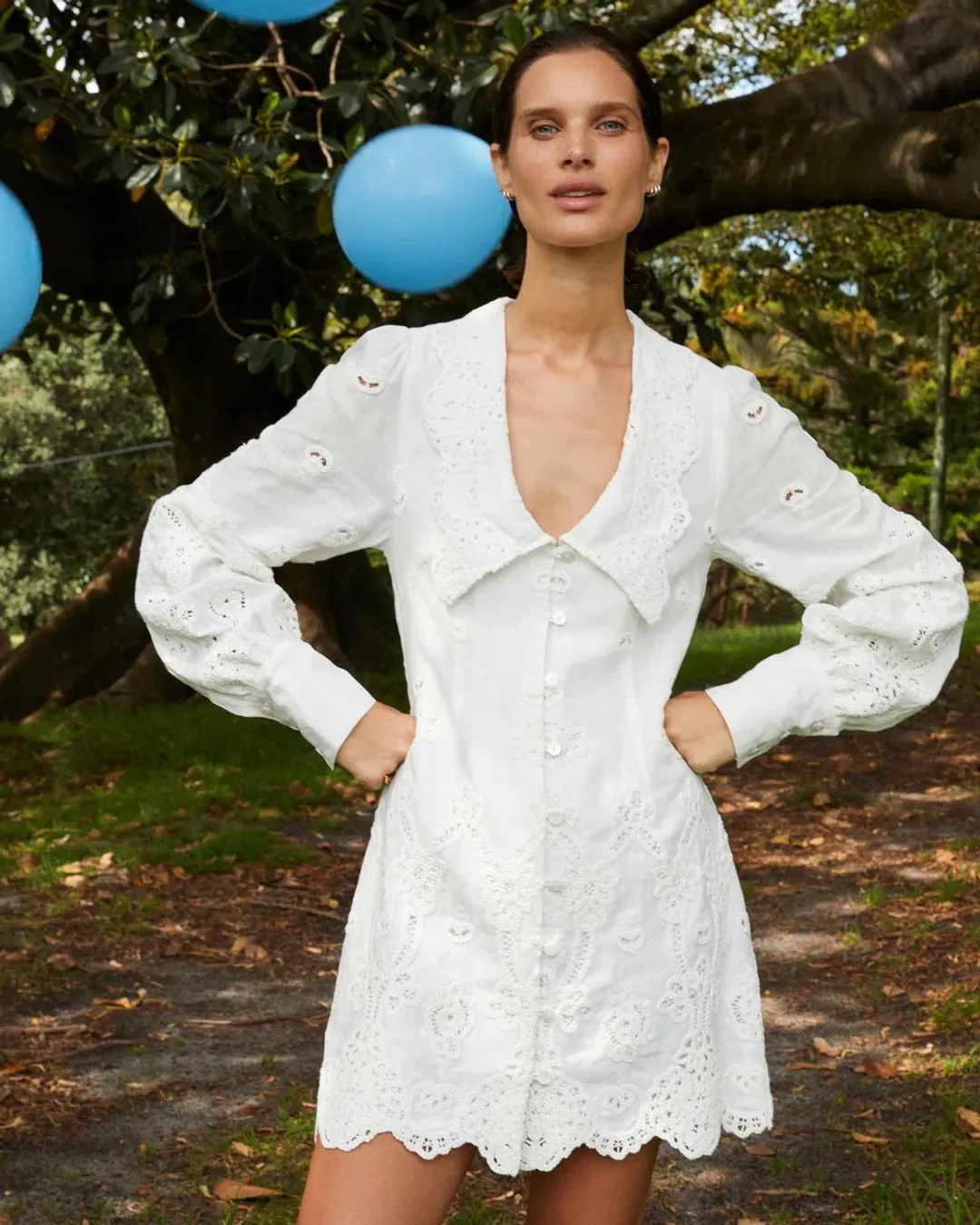 Hansen and Gretel Amity Mini Dress White Size 8 for rent on The Volte - main image