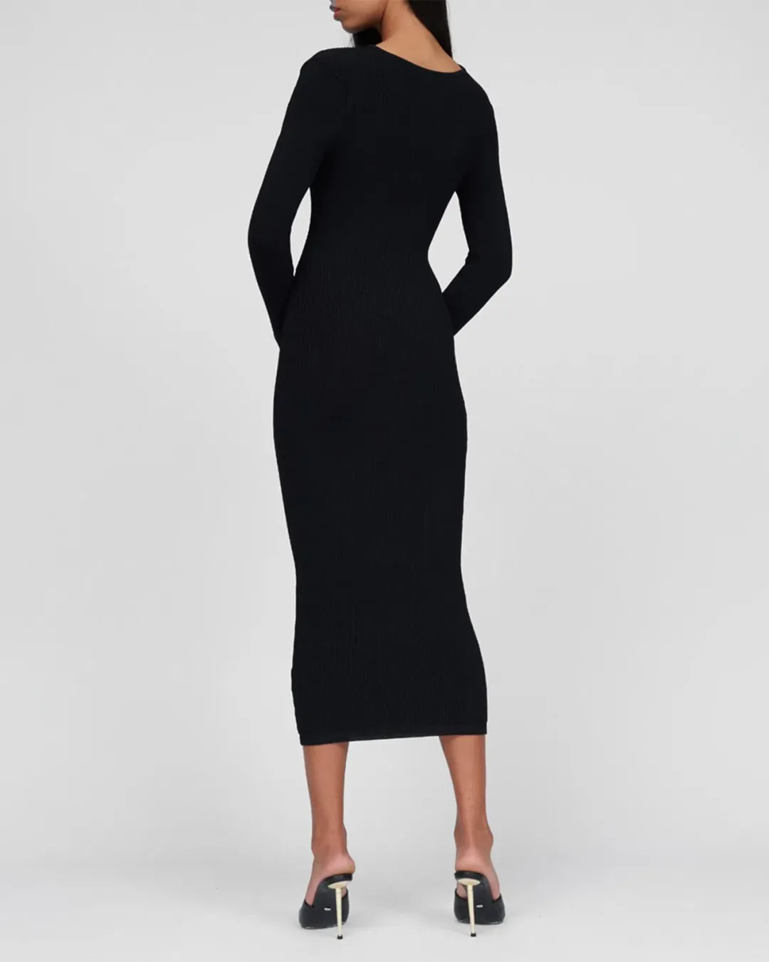 By Johnny Cable Twist Knit Dress in Black Size 8  for rent on The Volte - main image