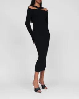 By Johnny Cable Twist Knit Dress in Black Size 8  for rent on The Volte - image 4