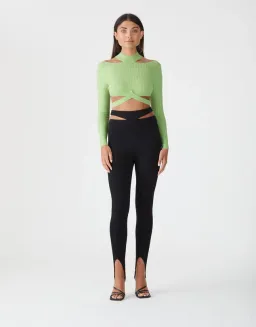 San Sloane Richards Rib Knit Top in Green Size 8 for rent on The Volte - image 1