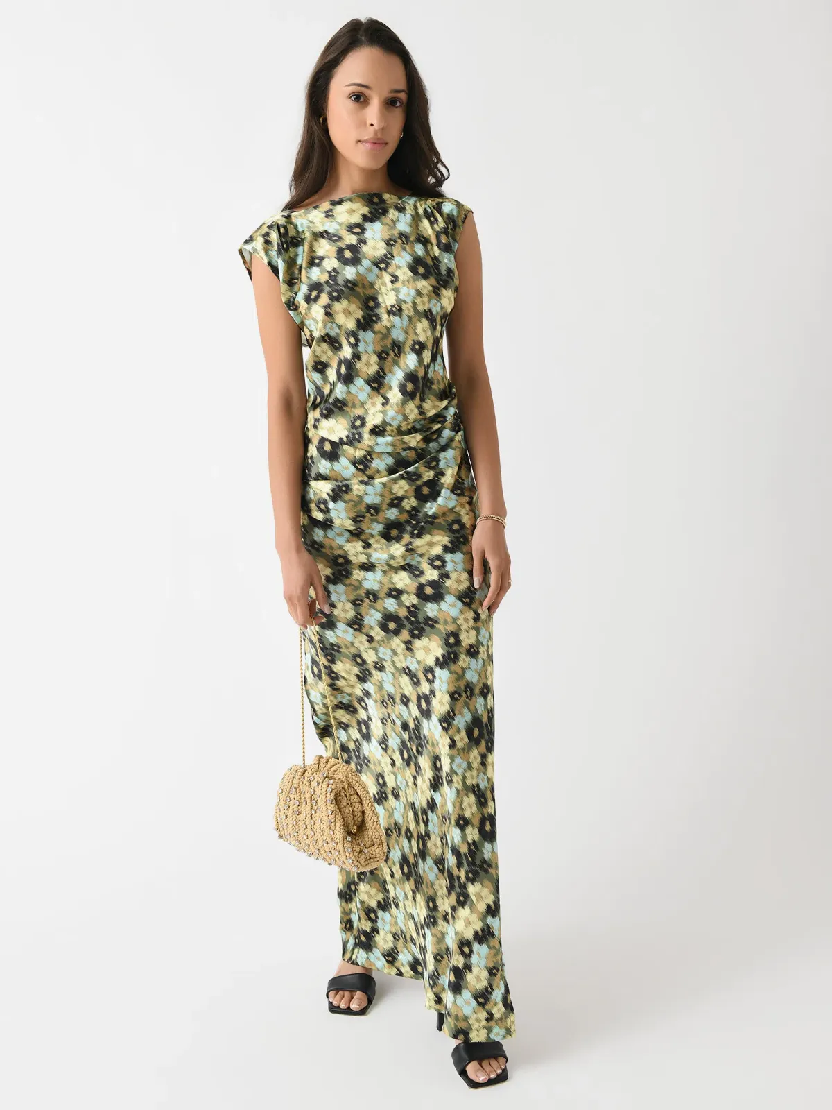 Lee Matthews Bella Drape Dress Green Size 0/Au 6 for rent on The Volte - main image