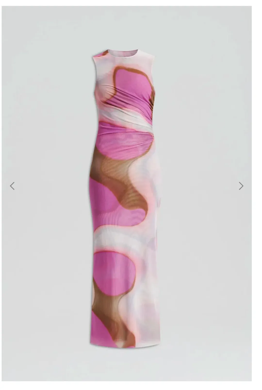 Scanlan Theodore Italian Watercolour Print Dress Pink Tan Size 6 for rent on The Volte - main image