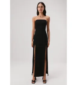 MISHA Ensley Strapless Gown Black Size 12  for rent on The Volte - image 1