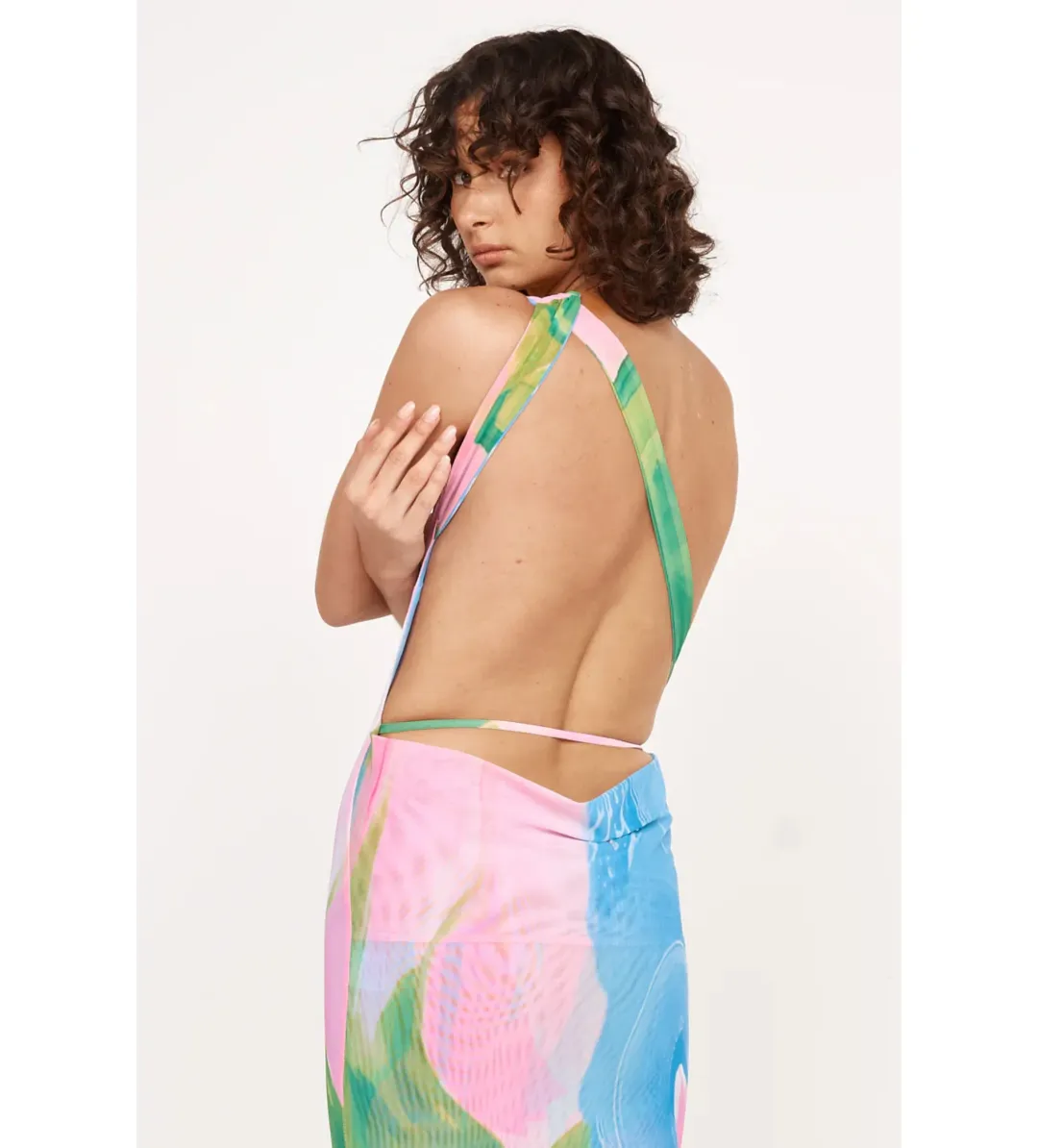 She is OLLÁ Luelle Midi Dress In Gaia Size Small / AU 8 for rent on The Volte - main image