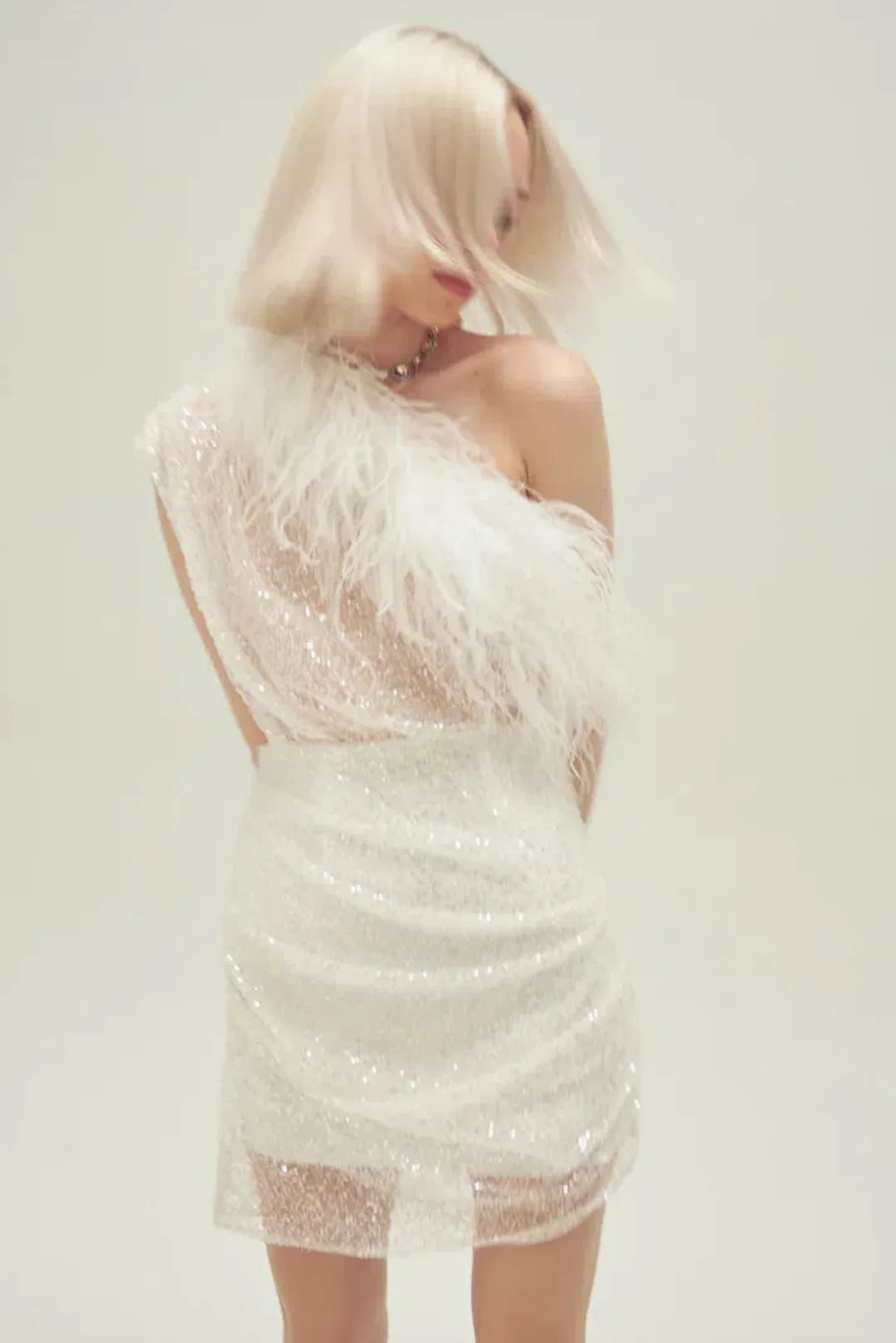 Par Violet End Scene Dress White Size AU 8  for rent on The Volte - main image