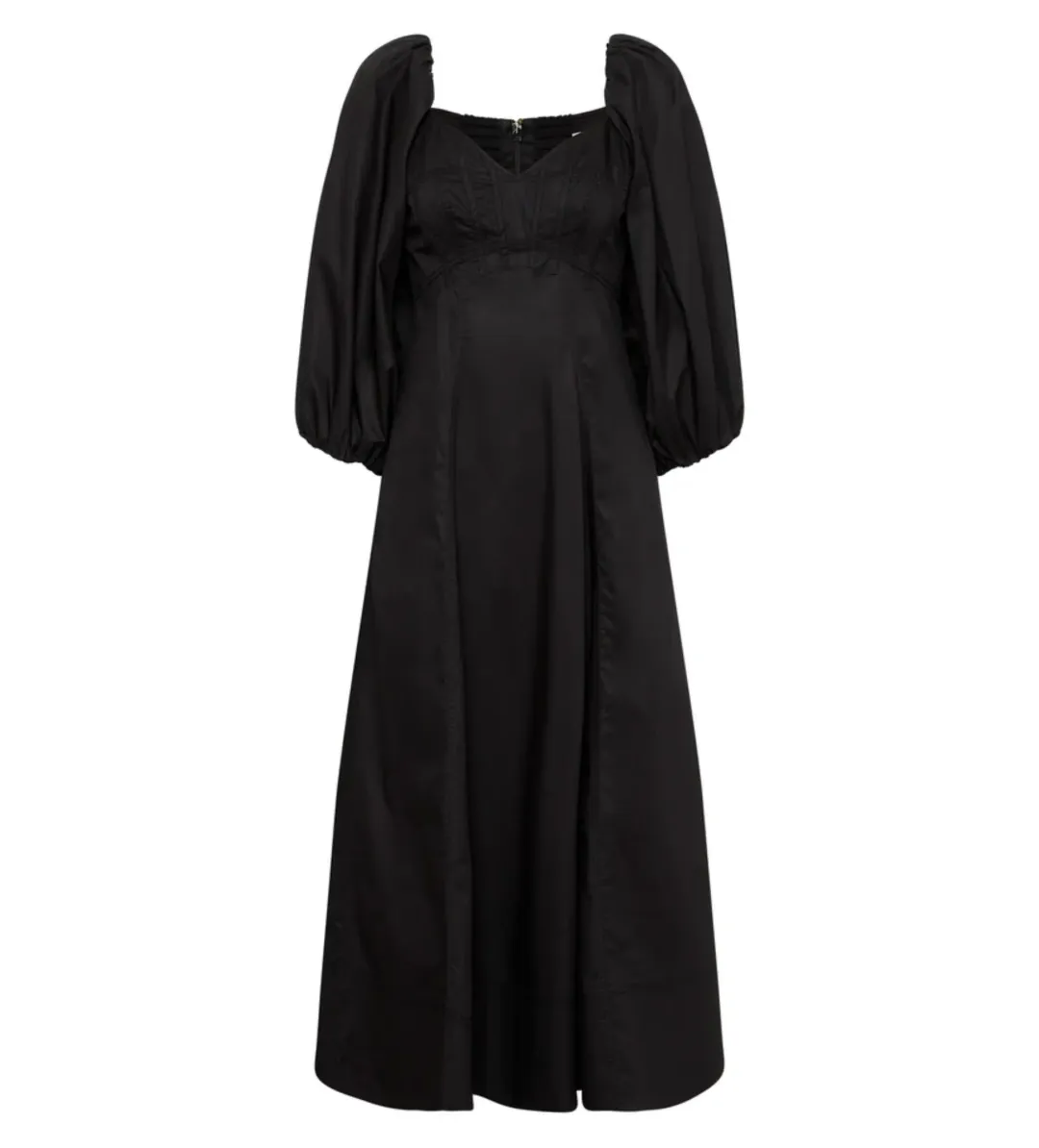 Aje Hester Corsetted Midi Dress Black Size AU 14 for rent on The Volte - main image