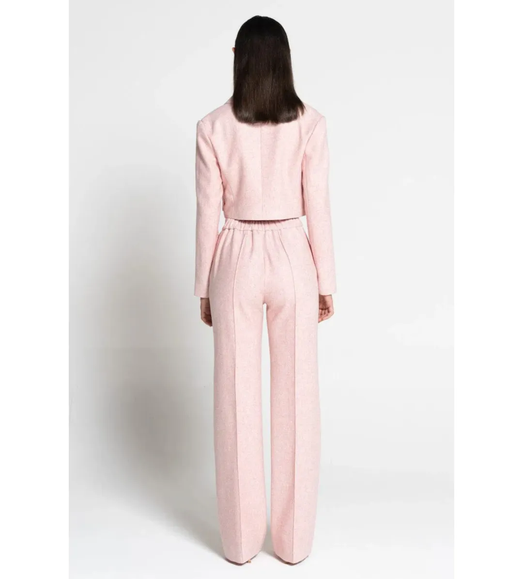 Sofia The Label Farrah Straight Leg Pants and Cropped Blazer Pink Set Size AU 14 for rent on The Volte - main image