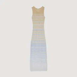 Sandro Pointelle Knit Dress in Blue Ombre Size AU 8 for rent on The Volte - image 6