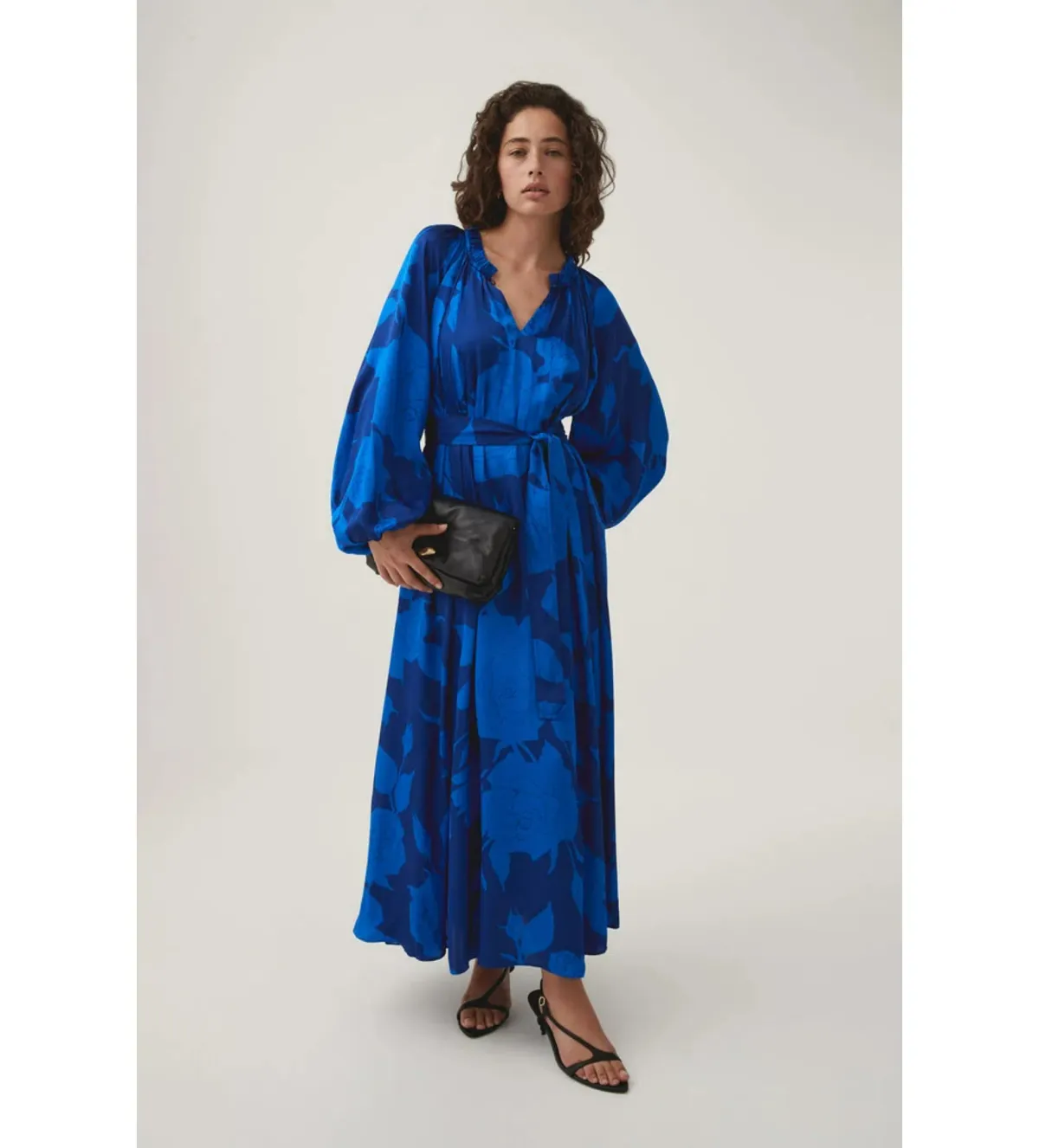 Aje Knowing Belted Smocked Midi Dress Electric Rose Size AU 12 for rent on The Volte - main image