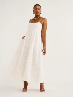 Alemais Iggy Embroidered Midi Dress White Size AU 8 for rent on The Volte - image 3