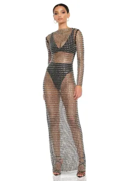 Nookie Fame Long Sleeve Gown Silver Size XS / AU 6 for rent on The Volte - image 1