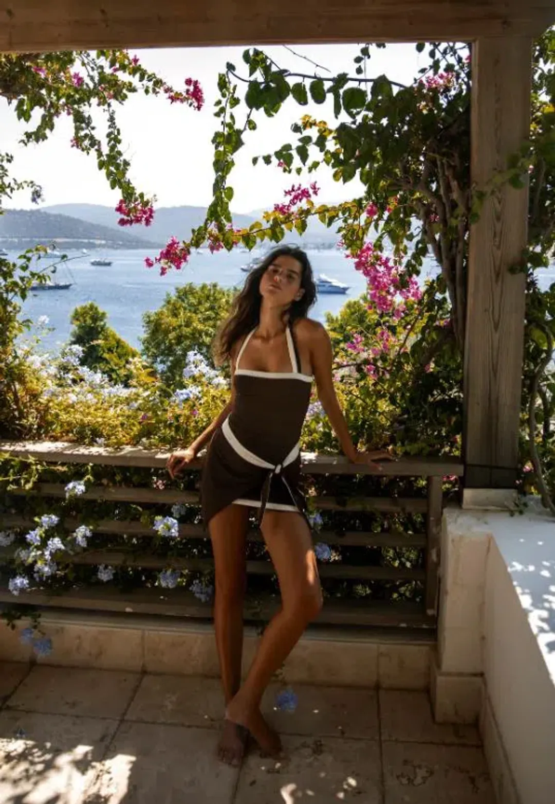 Sir the Label Jacques Mini Dress in Chocolate Size 0 (AU 6) for rent on The Volte - main image