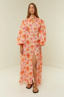 Palm Noosa Noddy Spanish Hibiscus Linen Maxi Dress Floral Size 12 for rent on The Volte - image 2
