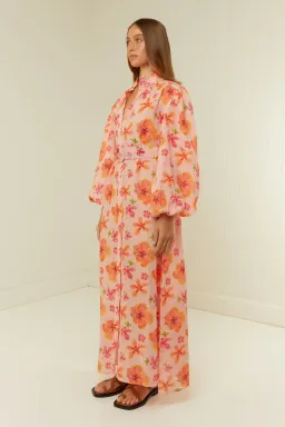 Palm Noosa Noddy Spanish Hibiscus Linen Maxi Dress Floral Size 12 for rent on The Volte - image 4